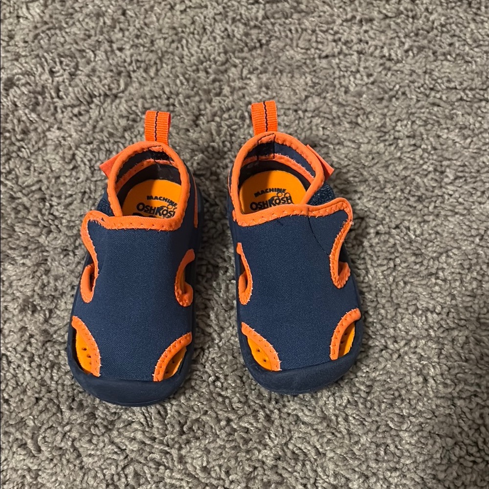 Navy and Orange Water-Friendly Sandals with Ventilation
